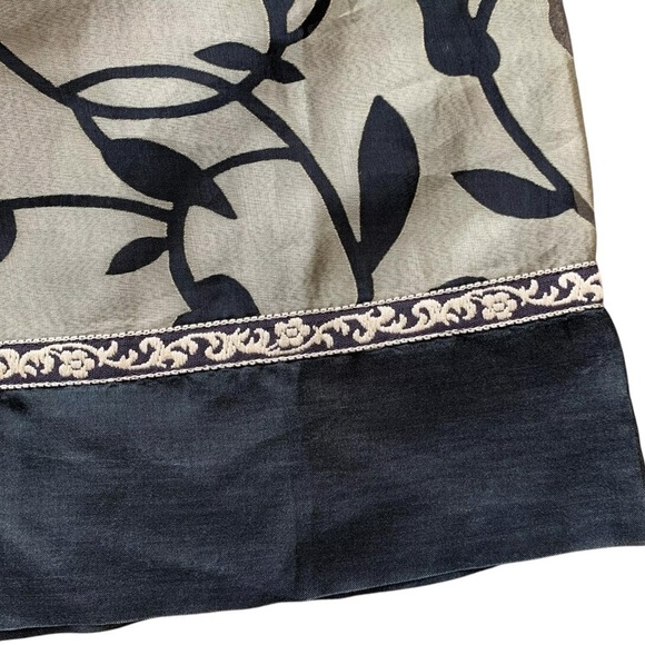 Laundry by Shelli Segal Silk Floral Cocktail Dress Silver Black 90s Y2K Size 6 - Picture 4 of 8